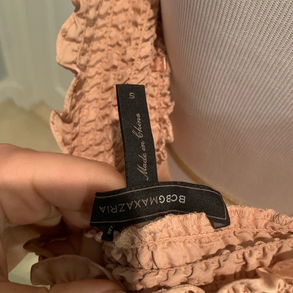 BCBG pink over the shoulder silk shirt - Picture 2 of 3